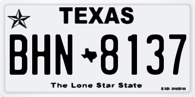 TX license plate BHN8137
