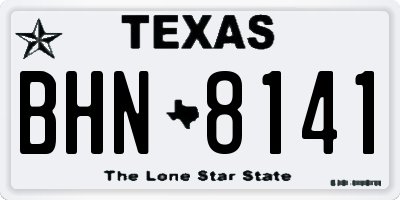 TX license plate BHN8141