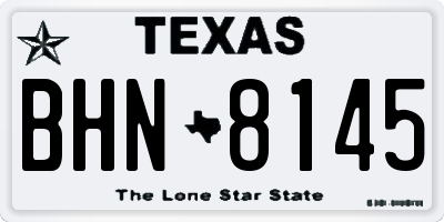 TX license plate BHN8145