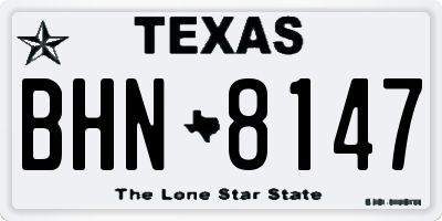 TX license plate BHN8147