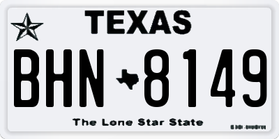 TX license plate BHN8149