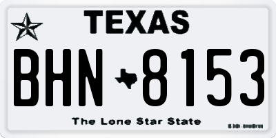 TX license plate BHN8153