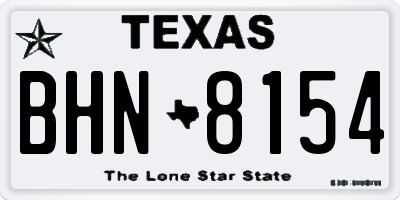 TX license plate BHN8154