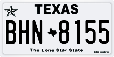 TX license plate BHN8155