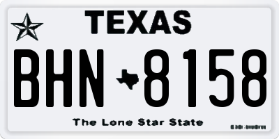 TX license plate BHN8158