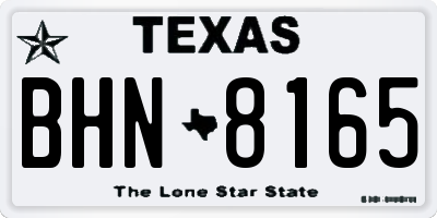 TX license plate BHN8165