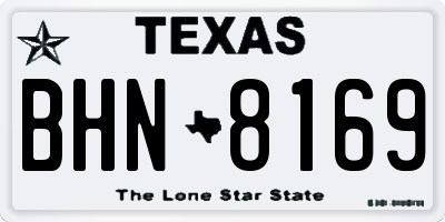 TX license plate BHN8169