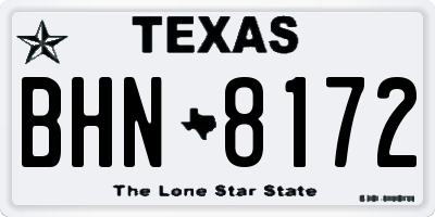 TX license plate BHN8172