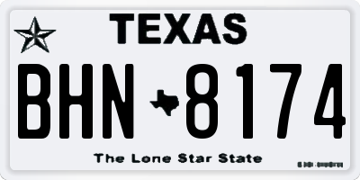 TX license plate BHN8174