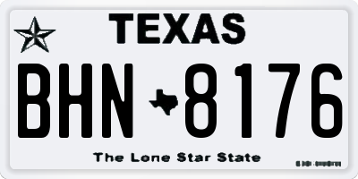 TX license plate BHN8176