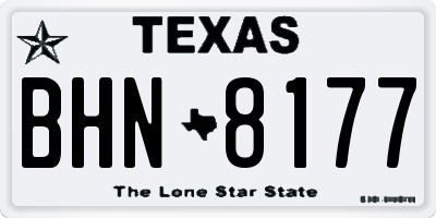 TX license plate BHN8177