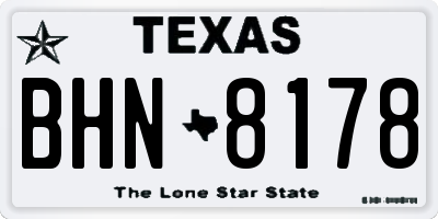 TX license plate BHN8178