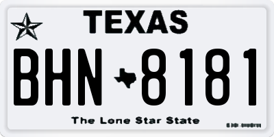TX license plate BHN8181