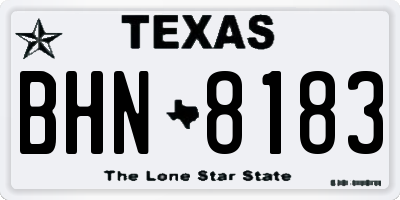 TX license plate BHN8183
