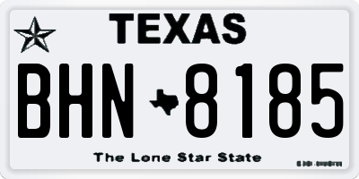 TX license plate BHN8185