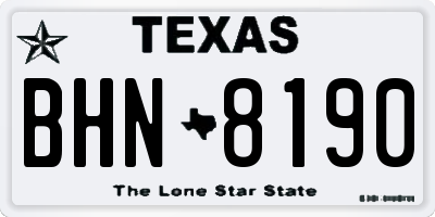 TX license plate BHN8190
