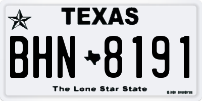 TX license plate BHN8191