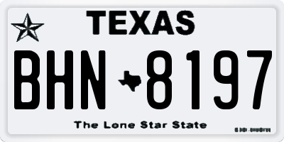 TX license plate BHN8197