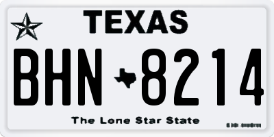 TX license plate BHN8214