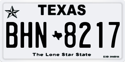 TX license plate BHN8217