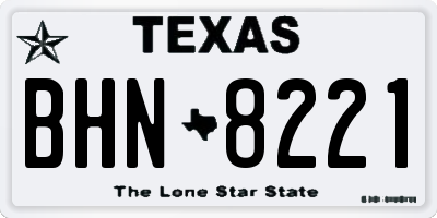 TX license plate BHN8221