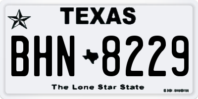 TX license plate BHN8229