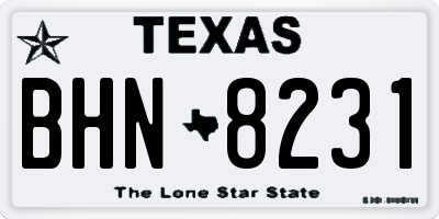 TX license plate BHN8231