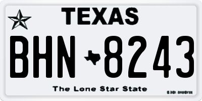 TX license plate BHN8243