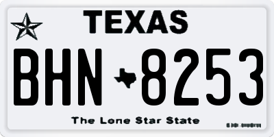 TX license plate BHN8253