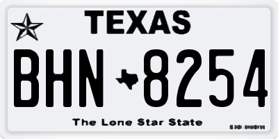 TX license plate BHN8254