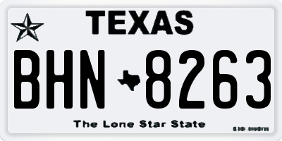 TX license plate BHN8263