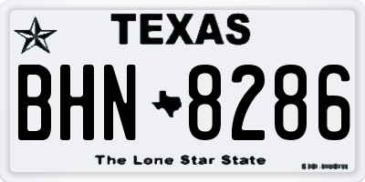 TX license plate BHN8286