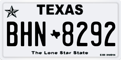 TX license plate BHN8292