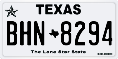 TX license plate BHN8294