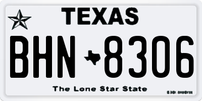 TX license plate BHN8306