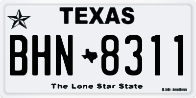 TX license plate BHN8311