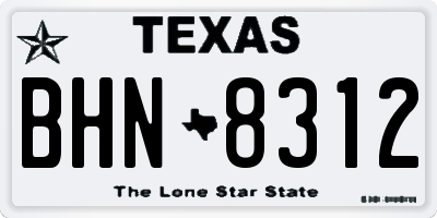 TX license plate BHN8312