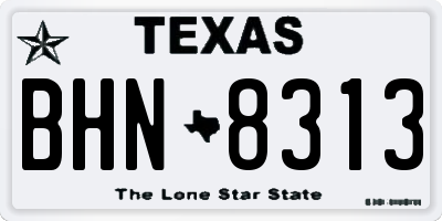 TX license plate BHN8313