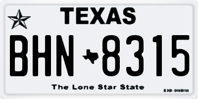 TX license plate BHN8315