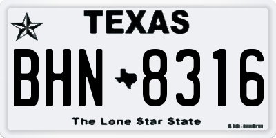 TX license plate BHN8316