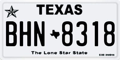 TX license plate BHN8318