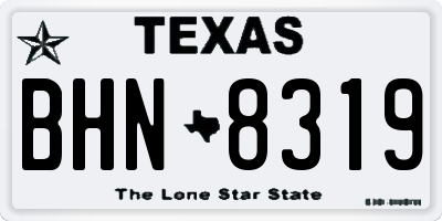 TX license plate BHN8319