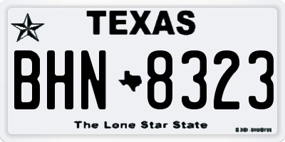 TX license plate BHN8323