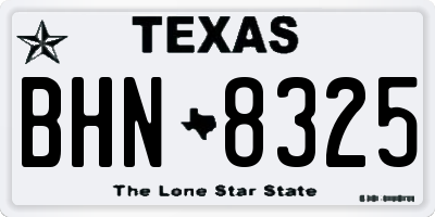 TX license plate BHN8325