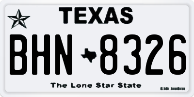 TX license plate BHN8326