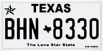 TX license plate BHN8330