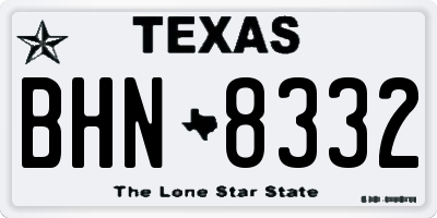 TX license plate BHN8332