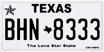 TX license plate BHN8333