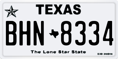 TX license plate BHN8334