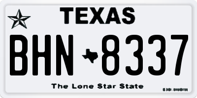 TX license plate BHN8337